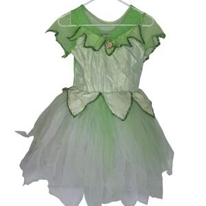 Walt Disney World Tinker Bell Costume Dress Girls L 10-12 Fairy Tulle Shimmer
